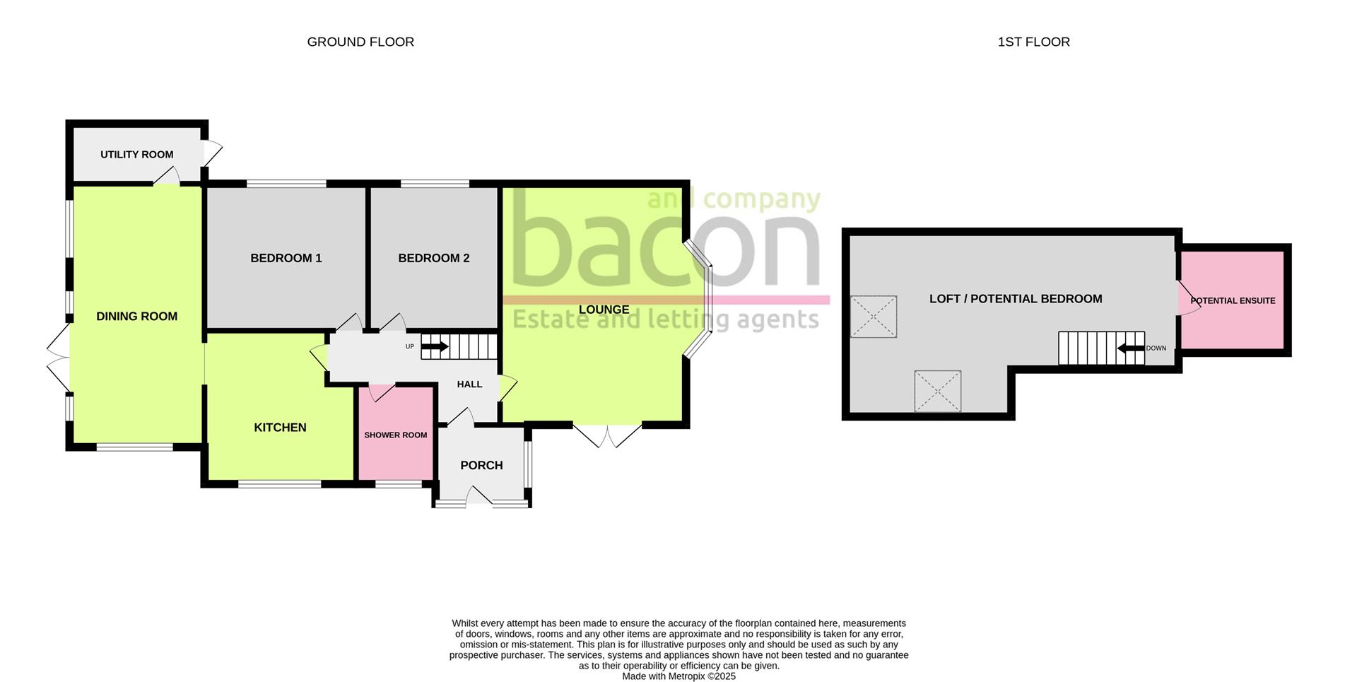 Floor Plan | Bungalow - Detached | Leighton Avenue, Broadwater, Worthing | Sold - Subject to Contract